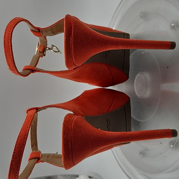 J Thalia Sodi Women's Chloe Embellished Ankle-Strap Platform Coral Sz 6M - Picture 5 of 13